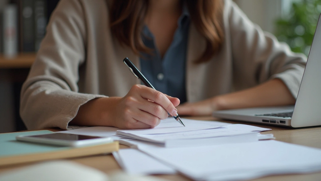 Persoon maakt aantekeningen in cursus