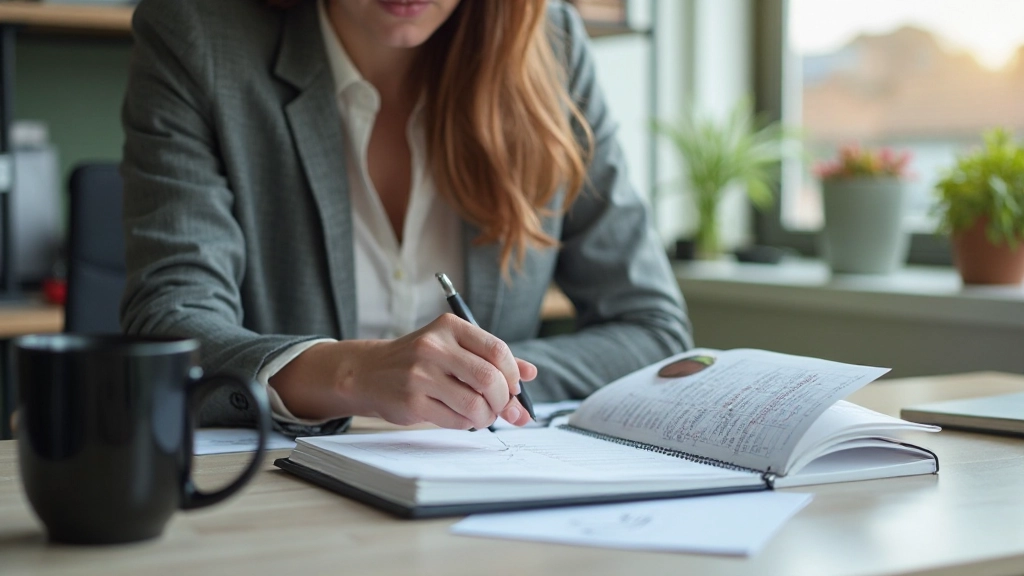 Kalender met doelen en mijlpalen uitgeschreven, kleurgecodeerde aantekeningen, deadline markering met pen
